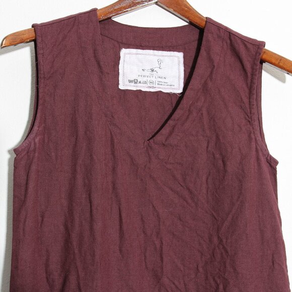 notPERFECTLINEN 100% Linen Tank Mini Dress V-Neck Sleeveless Size XS - Picture 2 of 12